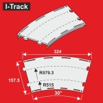 Hacker-Model MC24330D - H0 - Gebogen Segment für Märklin R 515/579,3 mm 30° (6 Stück)